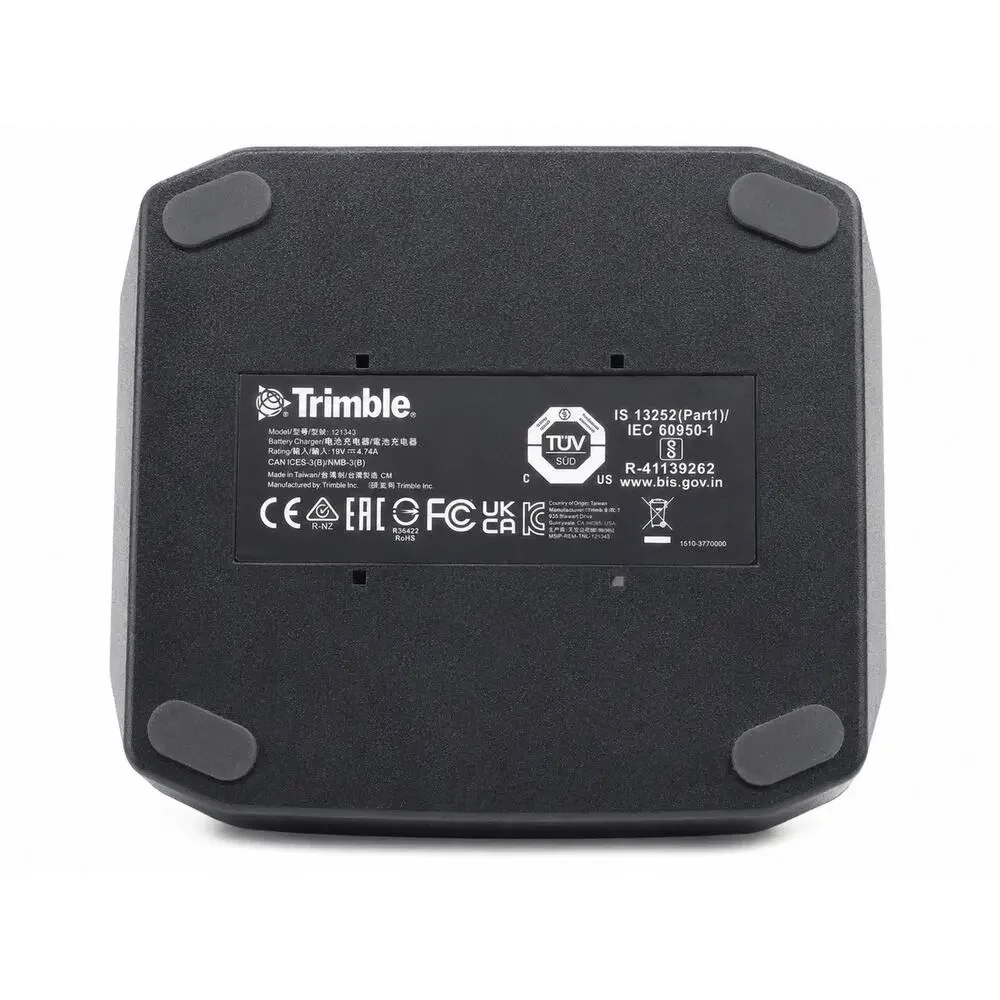 Trimble 121343 Dual Bay Battery Charger 19V 4.74A w/ Power Cord Genuine OEM